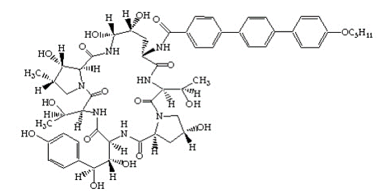 ERAXIS™ (anidulafung in) Structural Formula Illustration