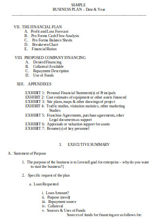 51 Sample Business Plans In Pdf Ms Word Excel