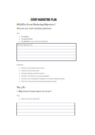 An event plan template acts as a repository for all the tasks that must be done in order to have a successful event. 18 Sample Event Marketing Plan Templates In Pdf Ms Word Excel