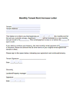 37 Sample Rent Increase Letters In Pdf Ms Word