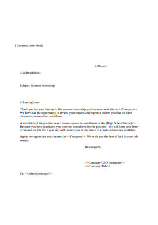 22 Sample Rejection Letters In Pdf Ms Word