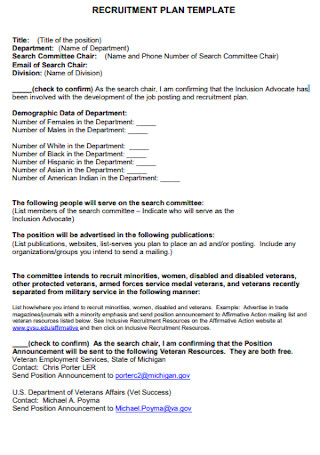 50 Sample Recruitment Plan Templates In Pdf Ms Word