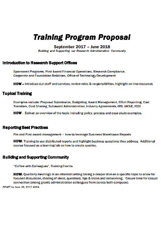 Sample Training Proposal Pdf - Ocean Arts - Modern HD Collection