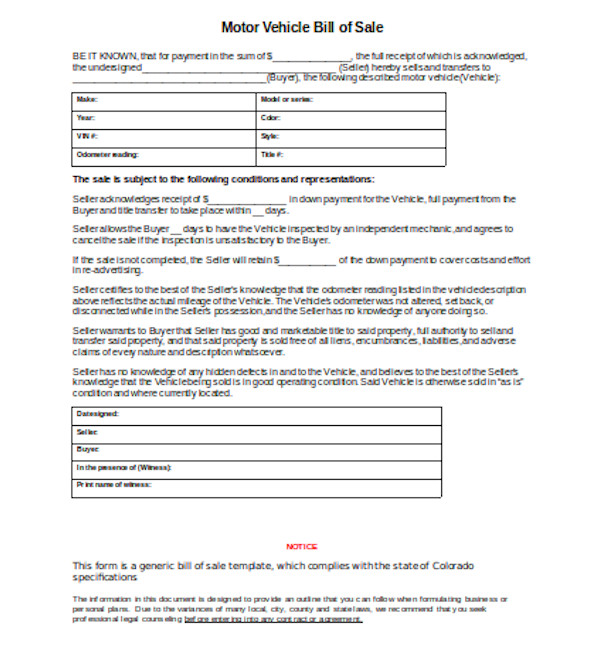 free 17 sample dmv bill of sale forms in pdf xls word