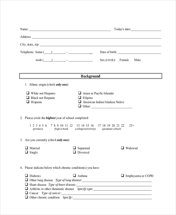 Free 7 Sample Survey Questionnaire Forms In Pdf Ms Word Excel