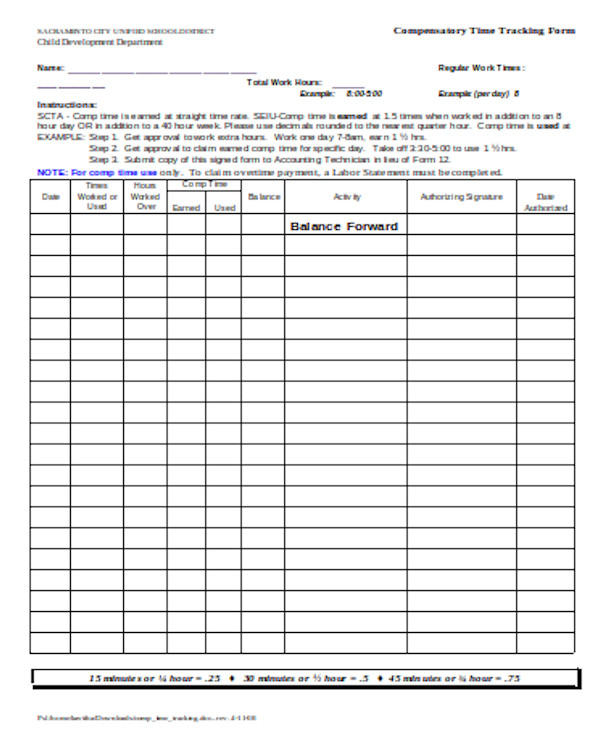 free 10 sample time tracking forms in pdf ms word excel