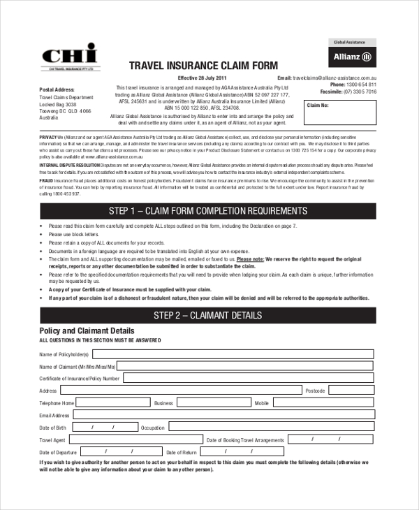 In reality, getting your first health insurance plan does not have to be daunting. FREE 11+ Sample Travel Claim Forms in PDF | MS Word | Excel