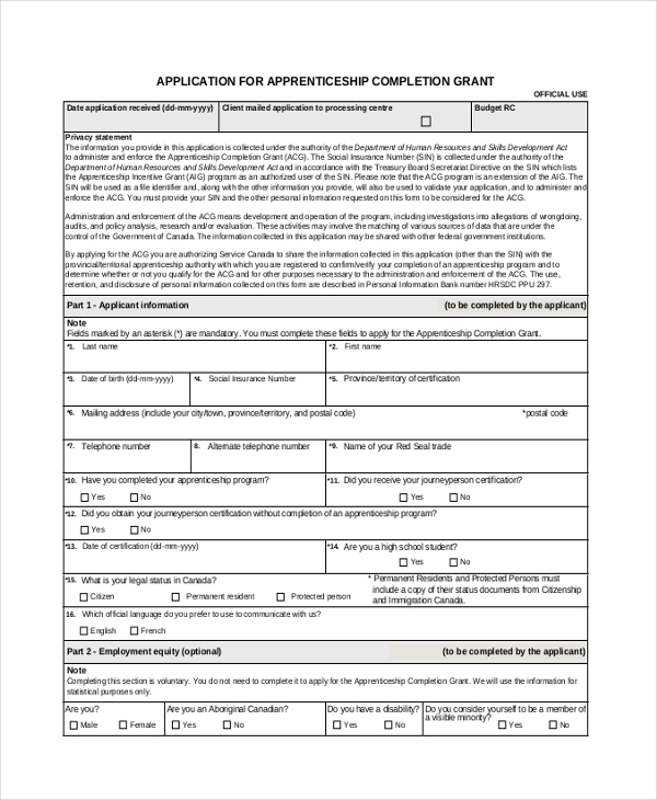 free 17 sample grant application forms in pdf ms word excel