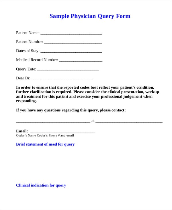 Free 12 Sample Query Forms In Pdf Ms Word