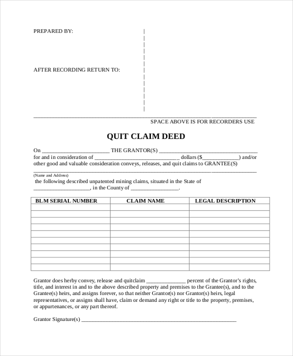free 10 sample quitclaim deed forms in pdf ms word