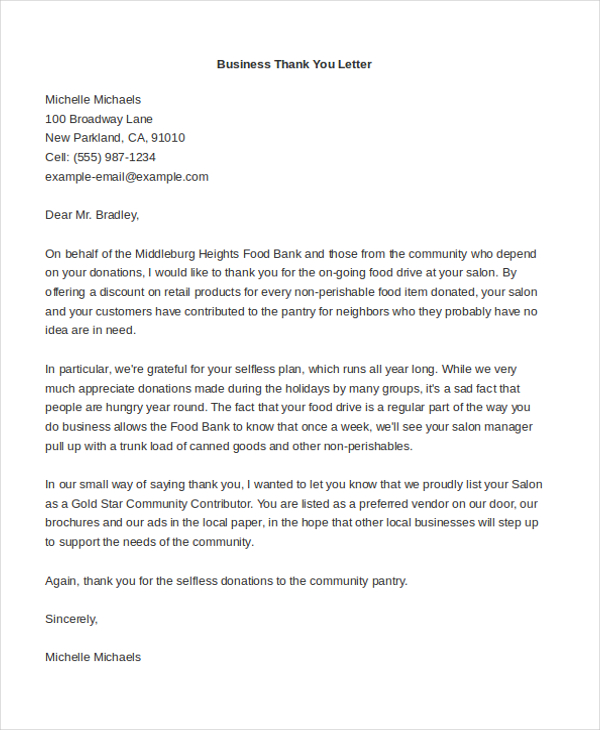 Free 9 Sample Business Letters In Pdf Ms Word