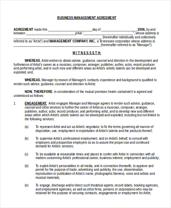 Free 9 Sample Business Agreement Forms In Pdf Ms Word