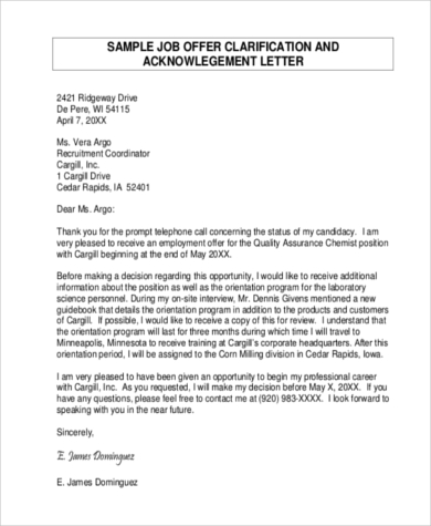 Free 7 Sample Job Offer Letters In Ms Word Pdf