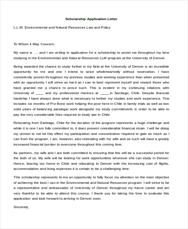 Free 7 Sample Letters Of Application In Pdf Ms Word