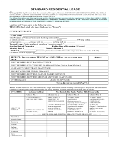 free 9 sample blank lease forms in pdf ms word