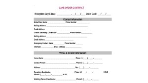 cake order form forms pdf sample word samples