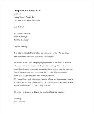 Free 8 Sample Complaint Letters In Pdf Ms Word