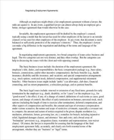 Free 8 Employment Contract Samples In Pdf Ms Word