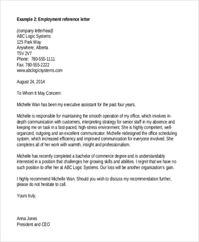 Free 7 Sample Reference Letters In Ms Word Pdf