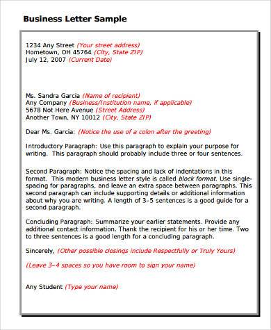 Free 8 Sample Business Letter Forms In Pdf Ms Word