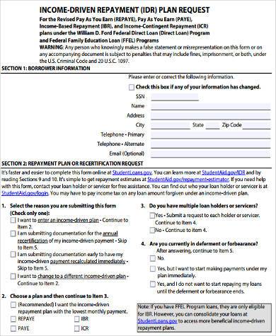 Income driven repayment form 2023