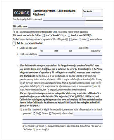 Free 9+ sample legal guardianship forms in pdf