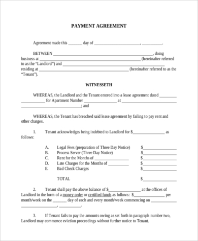 Free 8 Payment Agreement Samples In Pdf Ms Word