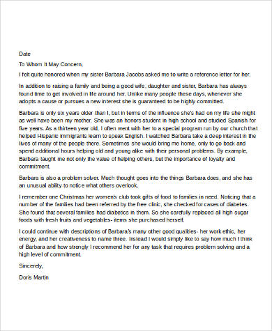 Free 6 Sample Personal Reference Letters In Ms Word Pdf