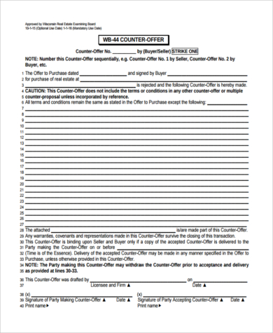 Free 9 Sample Real Estate Offer Forms In Pdf Ms Word