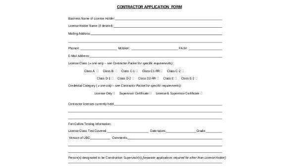 Contractor Application Form Pdf - Retina Gradient Photos for Desktop