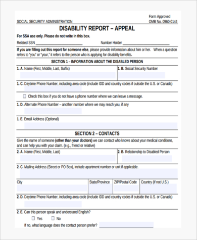 Free 8 Sample Social Security Appeal Forms In Pdf
