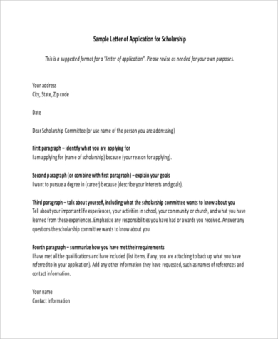 Free 9 Sample Application Letters In Ms Word Pdf