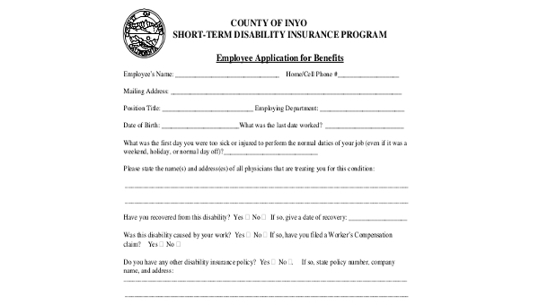 Free 8 Sample Short Term Disability Forms In Pdf Ms Word