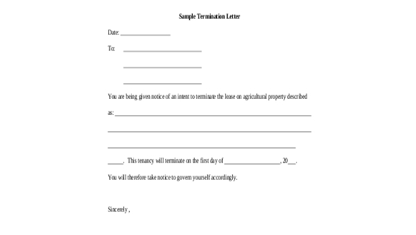Free 8 Sample Termination Letters In Pdf Ms Word