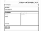 Employee Declaration Form Form Example Download