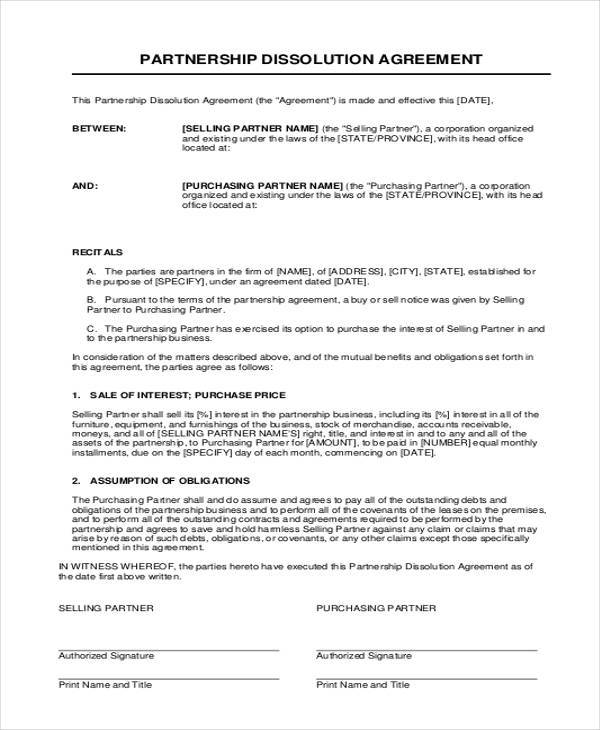 Free 11 Partnership Agreement Forms In Pdf Ms Word