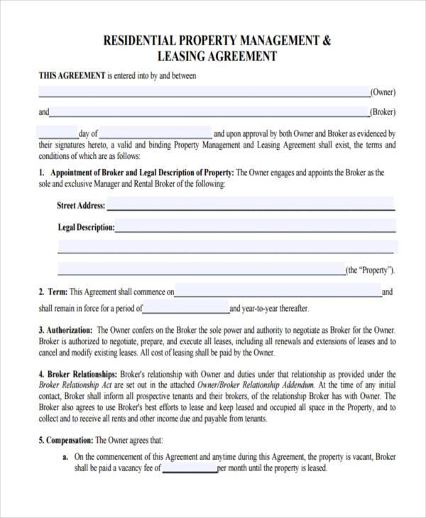 Free 8 Sample Management Agreement Forms In Pdf Ms Word