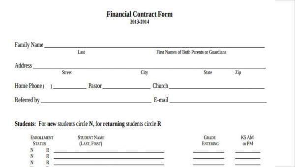 Free 7 Sample Financial Contract Forms In Pdf Ms Word