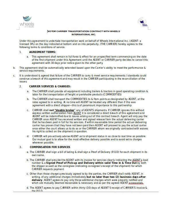 Transport Contract Template - Premium Landscape Design Gallery - Retina