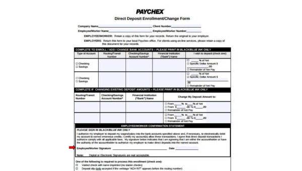 free 9 sample printable direct deposit forms in pdf ms word excel