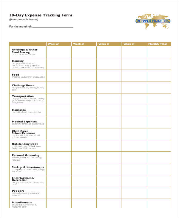 Spend money or you collect receipts and track at the end of the day or week. Free 32 Printable Tracking Forms In Pdf Ms Word Excel