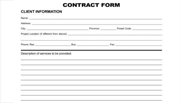 Free 36 Contract Forms In Ms Word