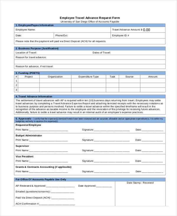 Free 47 Sample Travel Request Forms In Pdf Ms Word Excel