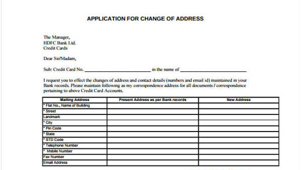 Free 32 Change Forms In Pdf Ms Word Excel