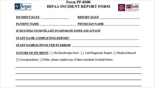 Free 37 Incident Report Forms In Pdf Ms Word Excel