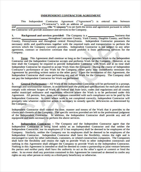 Free 29 Sample Contract Agreement Forms In Pdf Ms Word