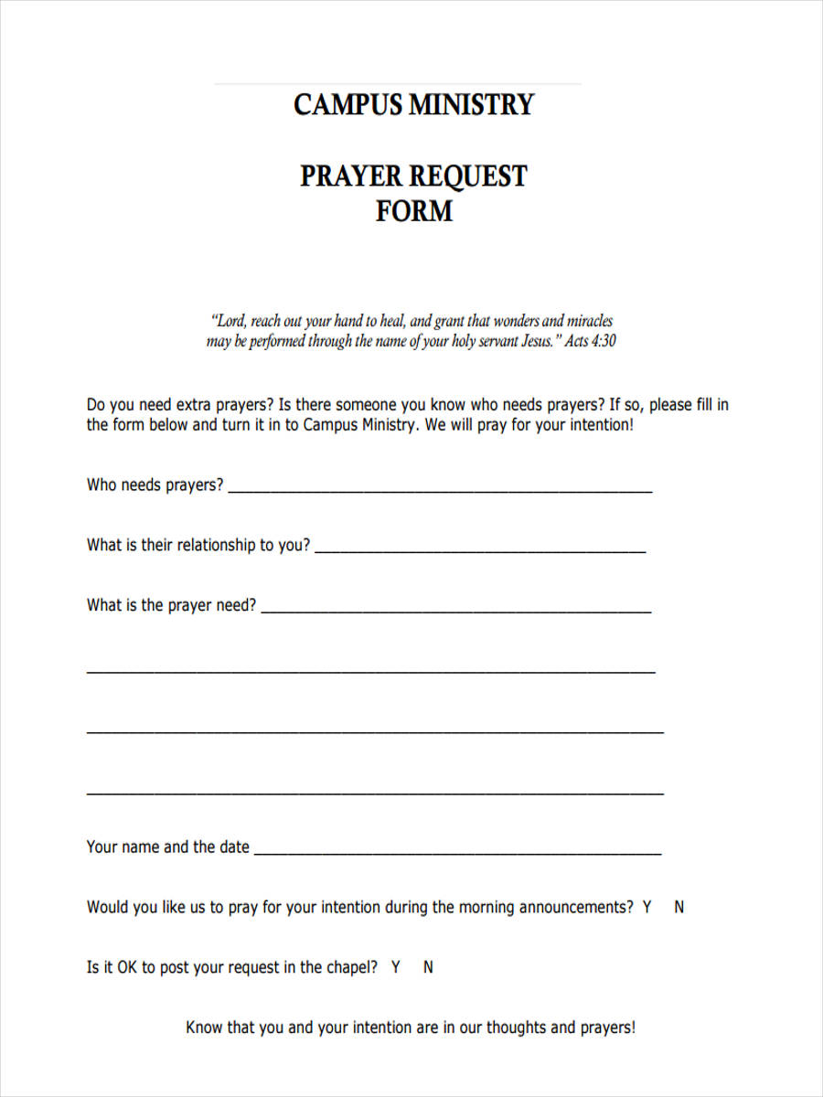 Submit your prayers to our prayer wall. Free 9 Prayer Request Forms In Pdf