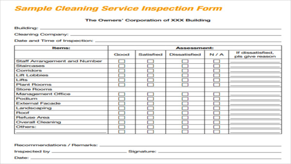 Free 7 Cleaning Service Forms In Pdf Ms Word