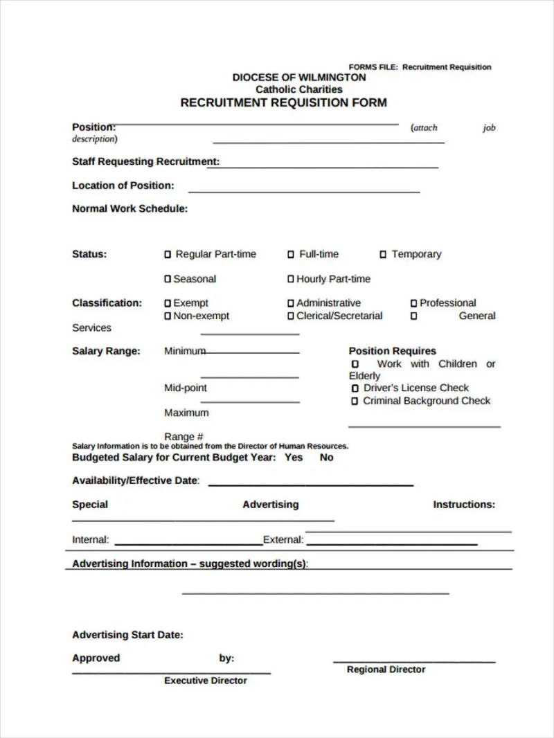 Recruitment Requisition Form Pdf - Light Backgrounds - Classic HD Collection