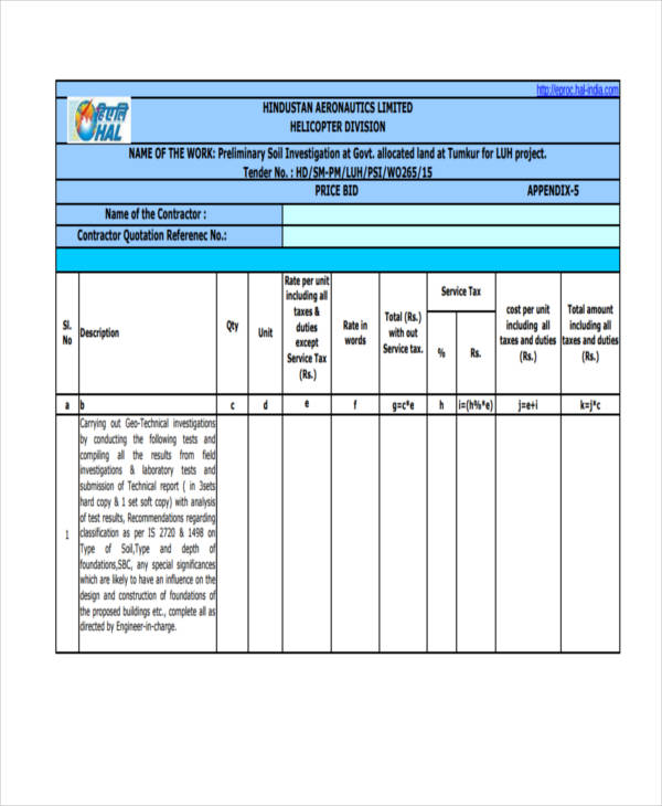 Free 6 Contractor Quotation Samples Templates In Pdf Ms Word Excel